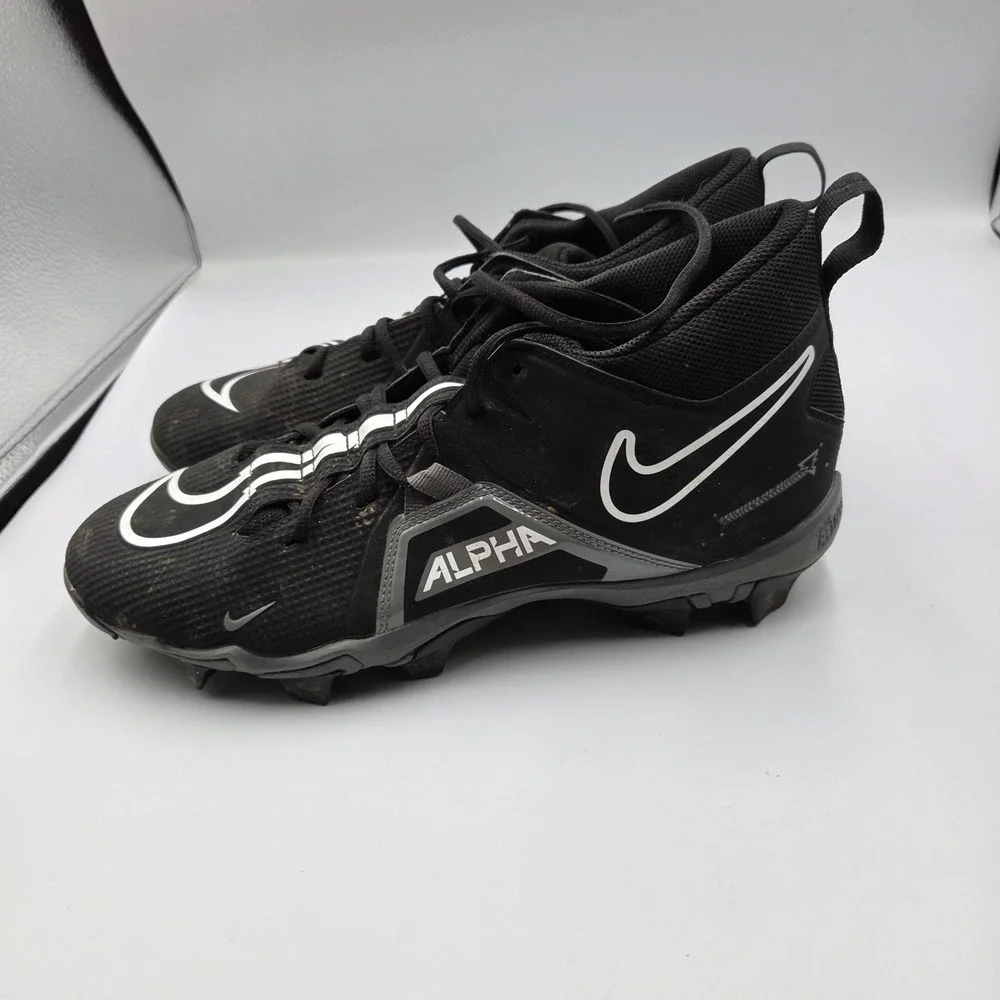 Nike Alpha Menace 3 Shark Black White Football Cleats CV0584 001 Men Size 11